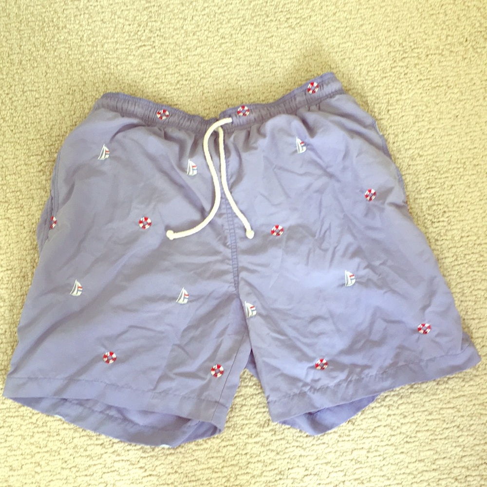 Sailboat themed swim trunks from J. McLaughlin